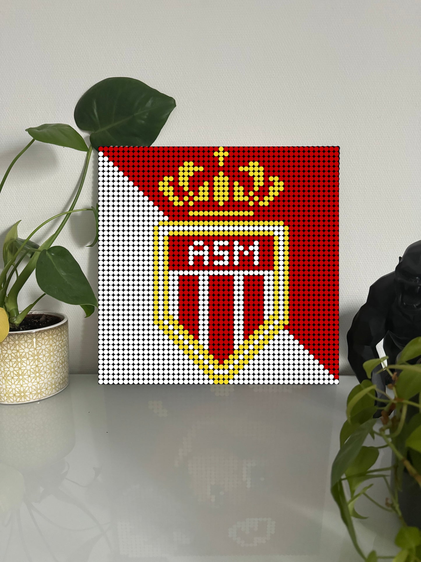 AS Monaco - Foot – 2 304 pièces - 38,4 × 38,4 cm - Art Mural - compatible LEGO®