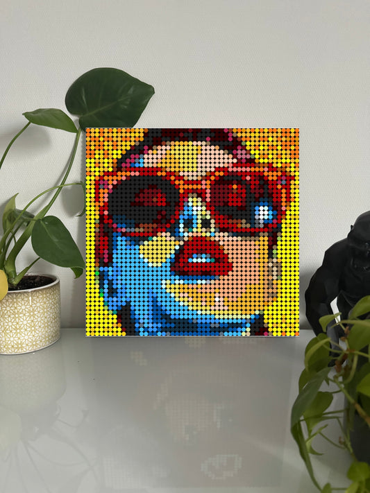 Portrait stylisé - Pop art  – 2 304 pièces  - 38,4 × 38,4 cm -  Art Mural - compatible LEGO®