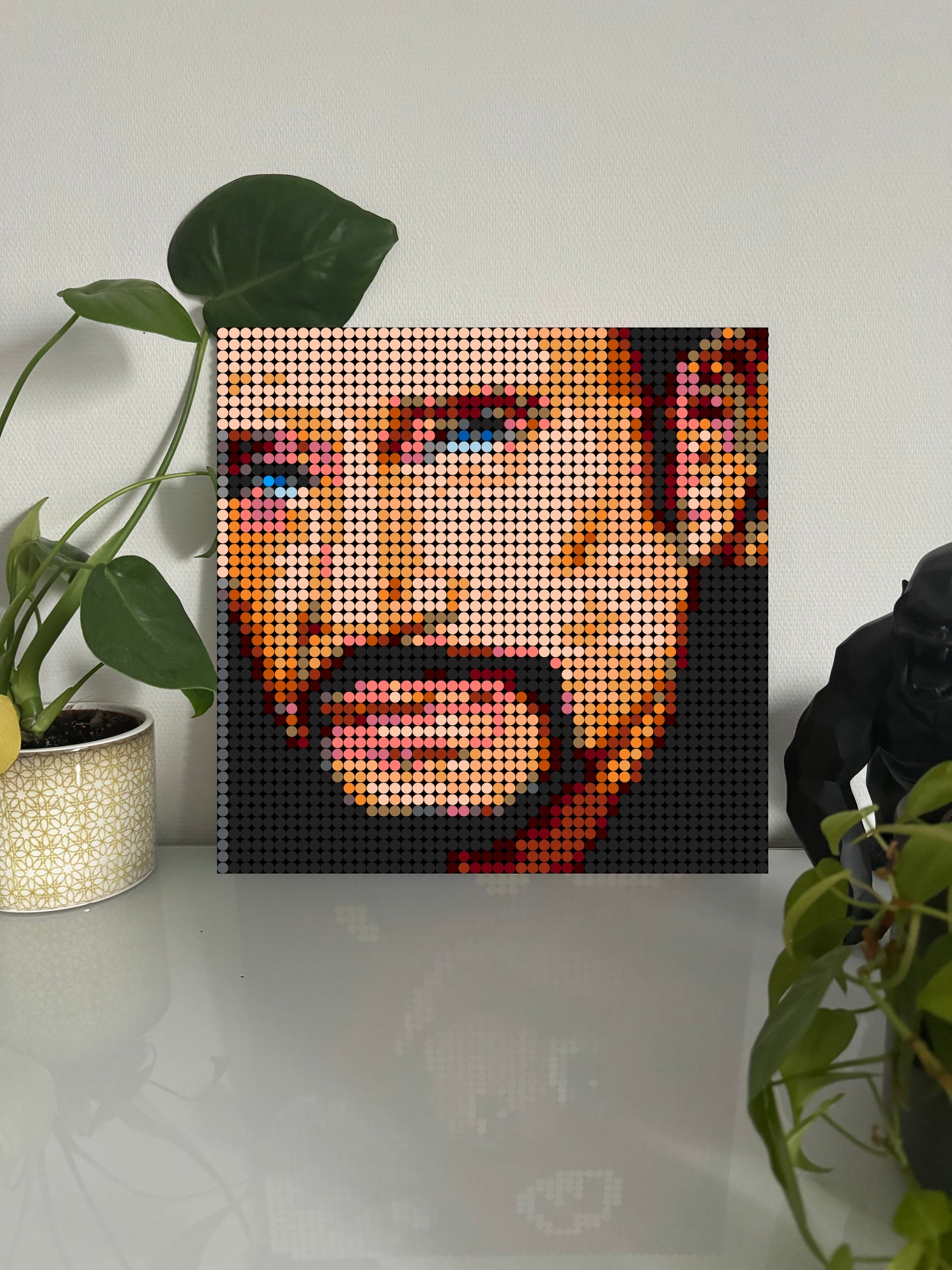 Johnny Hallyday – 2 304 pièces - 38,4 × 38,4 cm - Art Mural - compatible LEGO®