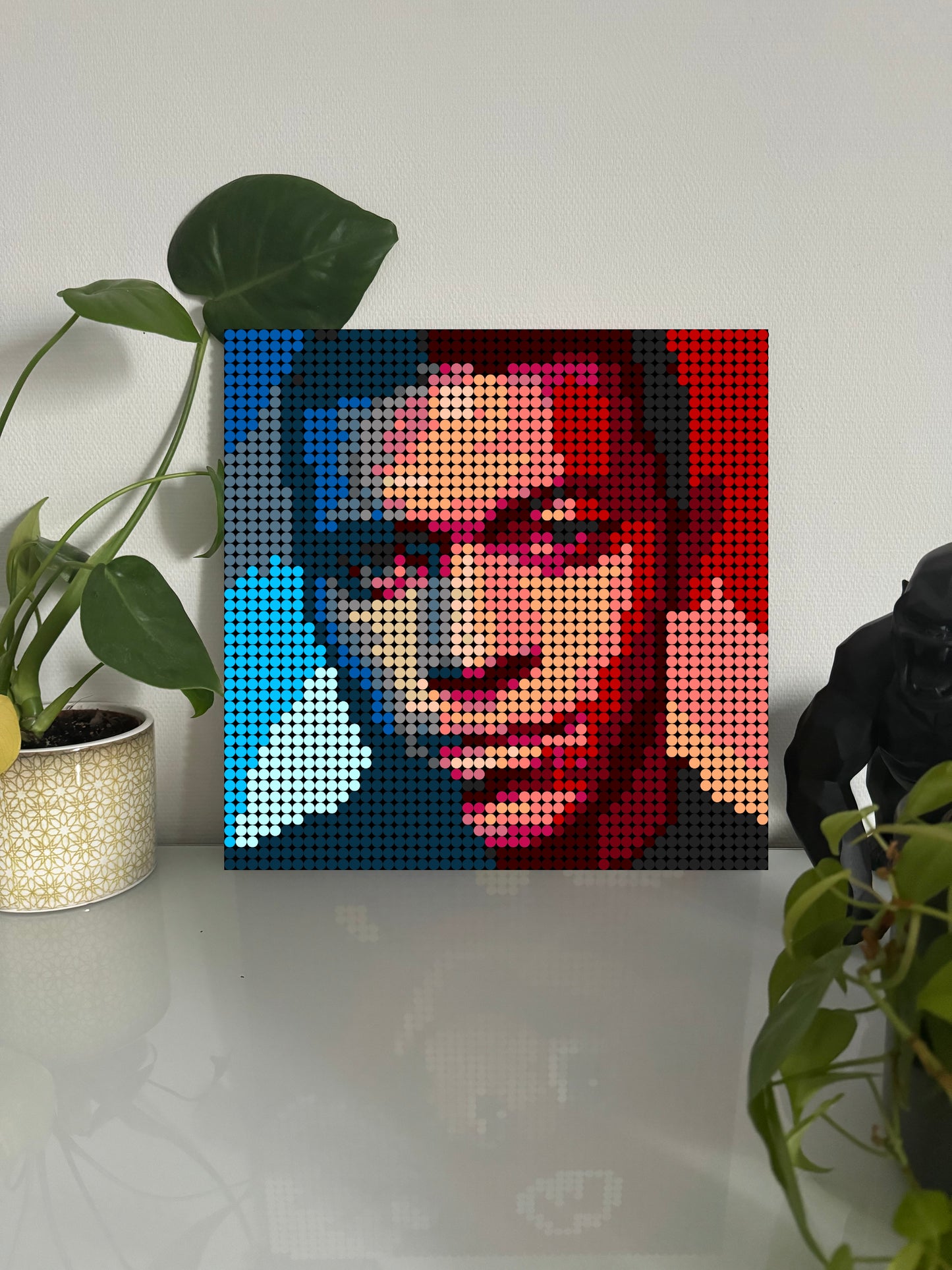 Kylian Mbappé - Foot – 2 304 pièces - 38,4 × 38,4 cm - Art Mural - compatible LEGO®