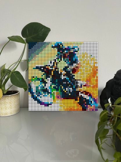 Cadre personnalisé moto cross – 2 304 pièces  - 38,4 × 38,4 cm -  Art Mural - compatible LEGO®