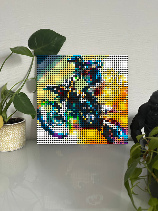 Cadre personnalisé moto cross – 2 304 pièces  - 38,4 × 38,4 cm -  Art Mural - compatible LEGO®