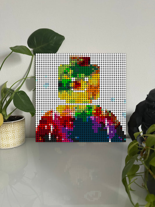 Portrait LEGO® multicolore – 2 304 pièces  - 38,4 × 38,4 cm -  Art Mural - compatible LEGO®