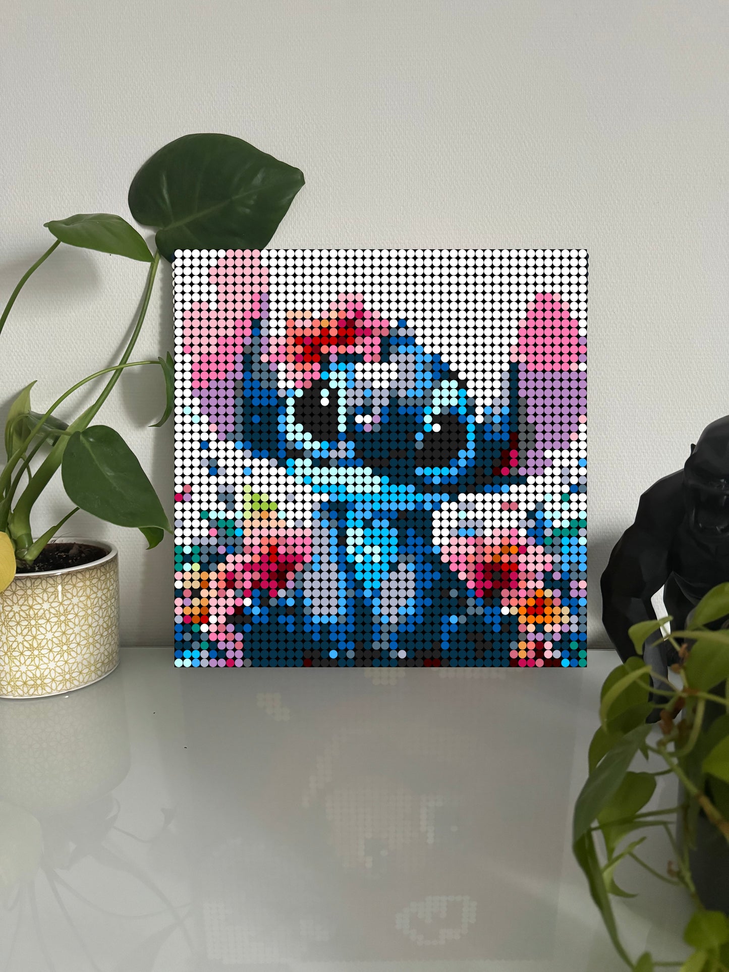 Stitch Floral  – 2 304 pièces  - 38,4 × 38,4 cm -  Art Mural - compatible LEGO®