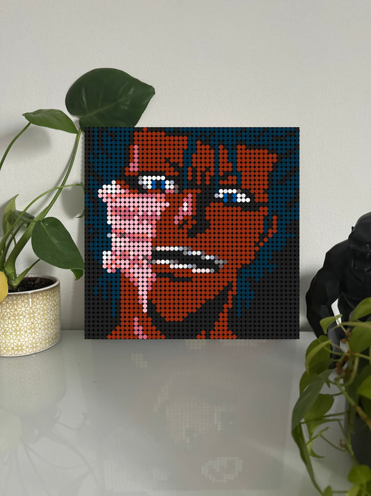Grimmjow Jaggerjack - Bleach –  2 304 pièces  - 38,4 × 38,4 cm -  Art Mural - compatible LEGO®