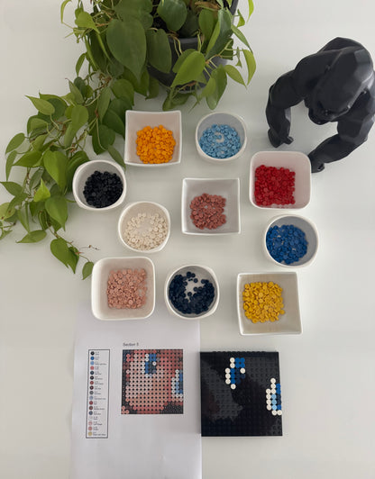 Dinosaure – 2 304 pièces  - 40 × 40 cm -  Art Mural - compatible LEGO®