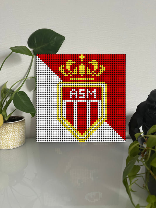 AS Monaco - Foot –  2 304 pièces  - 38,4 × 38,4 cm -  Art Mural - compatible LEGO®