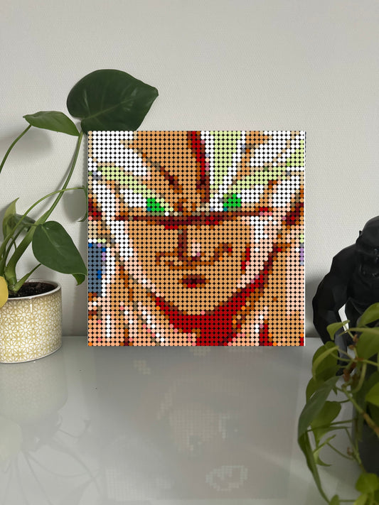 Son Goku Super Saiyan - Dragon ball Z - DBZ –  2 304 pièces  - 38,4 × 38,4 cm -  Art Mural - compatible LEGO®