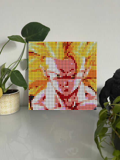 Goku Super Saiyan 3 - Dragon ball Z - DBZ –  2 304 pièces  - 38,4 × 38,4 cm -  Art Mural - compatible LEGO®
