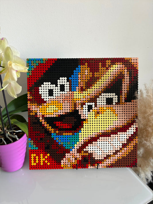 Donkey Kong & Diddy – 2 304 pièces  - 38,4 × 38,4 cm -  Art Mural - compatible LEGO®