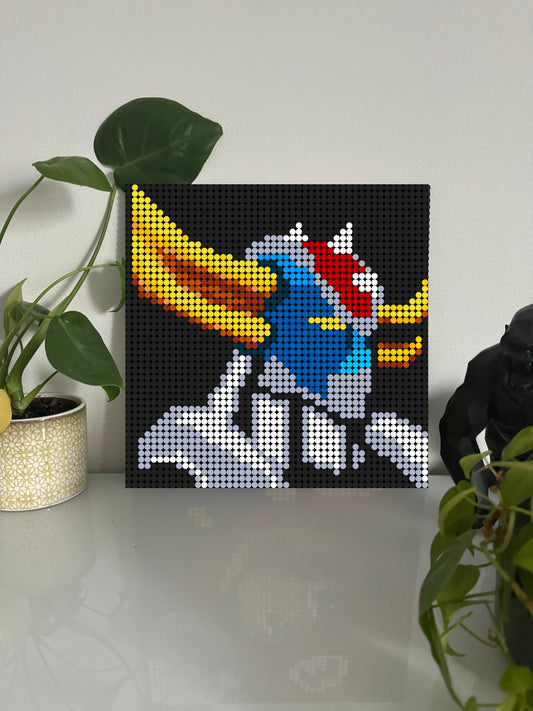 Goldorak – 2 304 pièces  - 38,4 × 38,4 cm -  Art Mural - compatible LEGO®