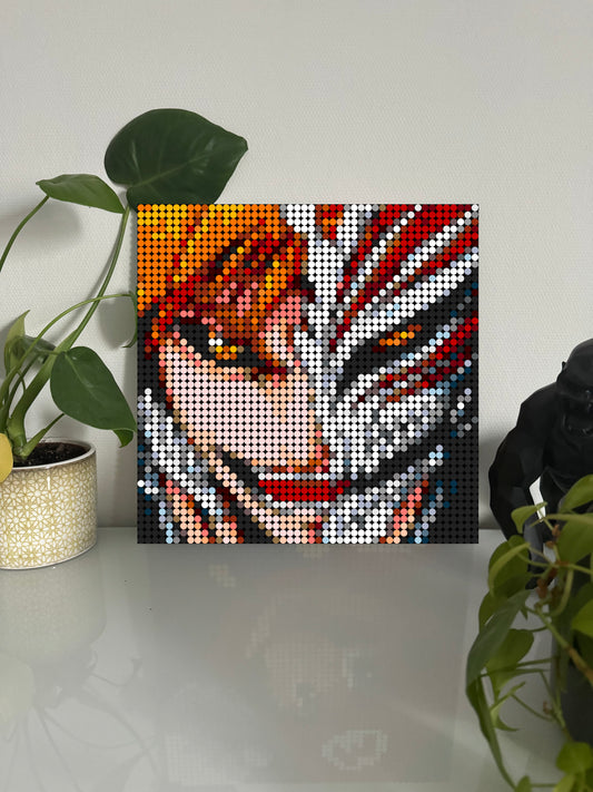 Ichigo mi-hollow - Bleach – 2 304 pièces  - 38,4 × 38,4 cm -  Art Mural - compatible LEGO®