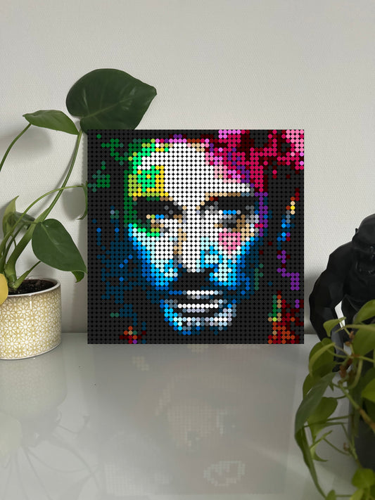Johnny Hallyday - Pop Art – 2 304 pièces  - 38,4 × 38,4 cm -  Art Mural - compatible LEGO®