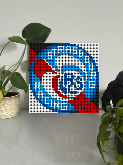 RCS - Strasbourg - Foot  – 2 304 pièces  - 38,4 × 38,4 cm -  Art Mural - compatible LEGO®
