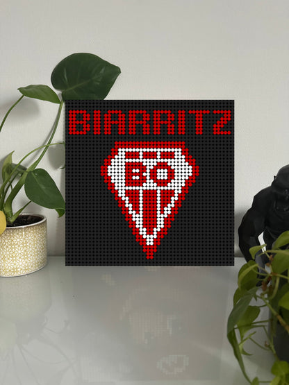 BO Biarritz - Rugby – 2 304 pièces  - 38,4 × 38,4 cm -  Art Mural - compatible LEGO®