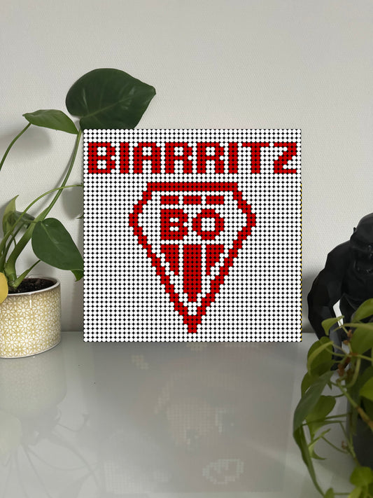 Biarritz Olympique (BO) - Rugby – 2 304 pièces  - 38,4 × 38,4 cm -  Art Mural - compatible LEGO®