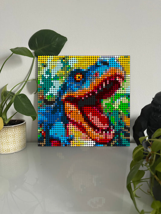 Dinosaure T-rex – 2 304 pièces  - 38,4 × 38,4 cm -  Art Mural - compatible LEGO®