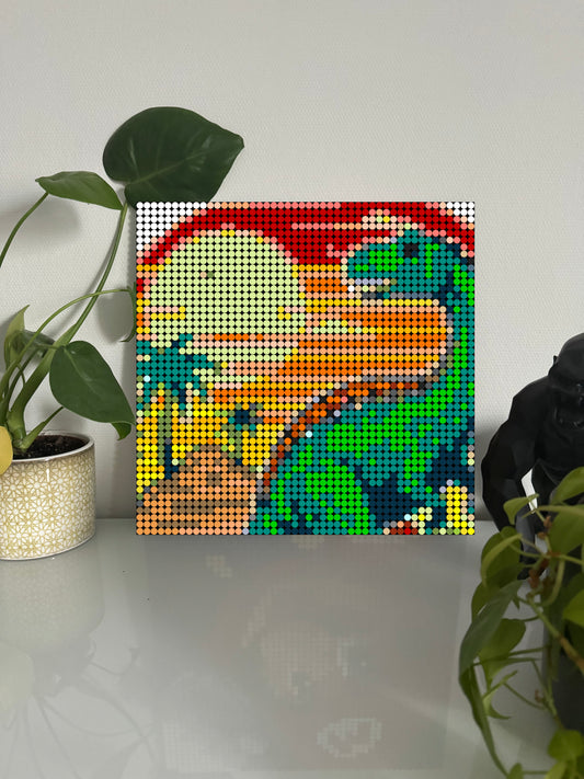 Dinosaure – 2 304 pièces  - 38,4 × 38,4 cm -  Art Mural - compatible LEGO®
