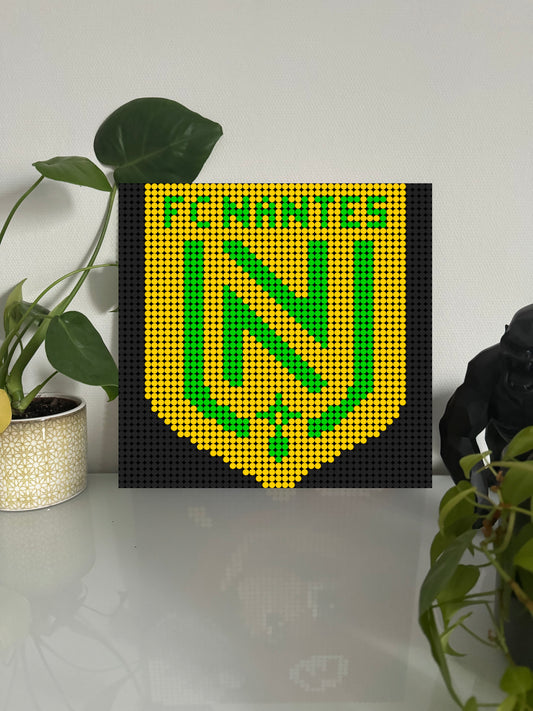 FC Nantes - Foot – 2 304 pièces  - 38,4 × 38,4 cm -  Art Mural - compatible LEGO®