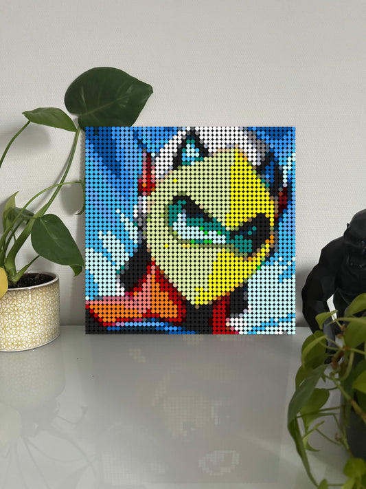 Goldorak – 2 304 pièces  - 38,4 × 38,4 cm -  Art Mural - compatible LEGO®