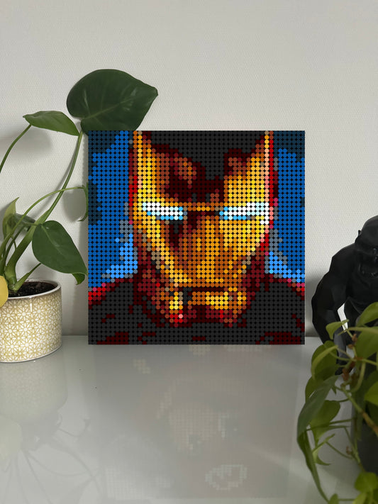 Iron Man - Marvel – 2 304 pièces  - 38,4 × 38,4 cm -  Art Mural - compatible LEGO®