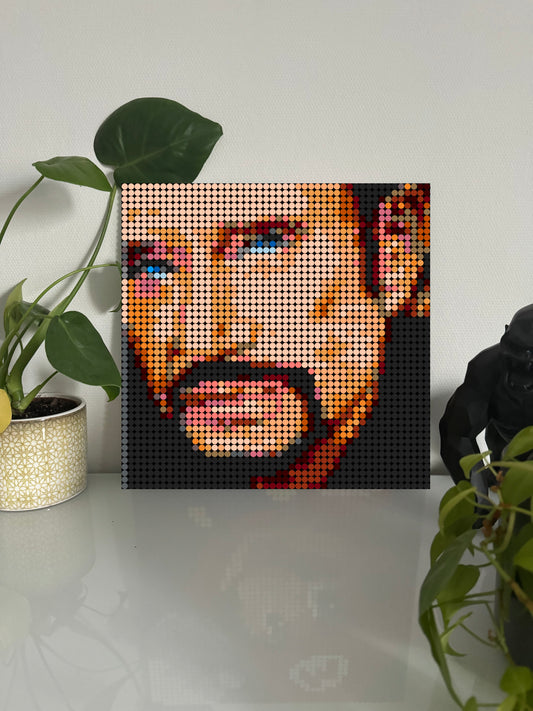 Johnny Hallyday – 2 304 pièces  - 38,4 × 38,4 cm -  Art Mural - compatible LEGO®