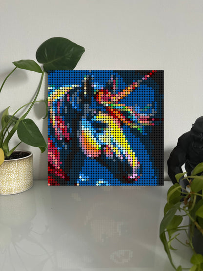 Licorne – 2 304 pièces  - 38,4 × 38,4 cm -  Art Mural - compatible LEGO®