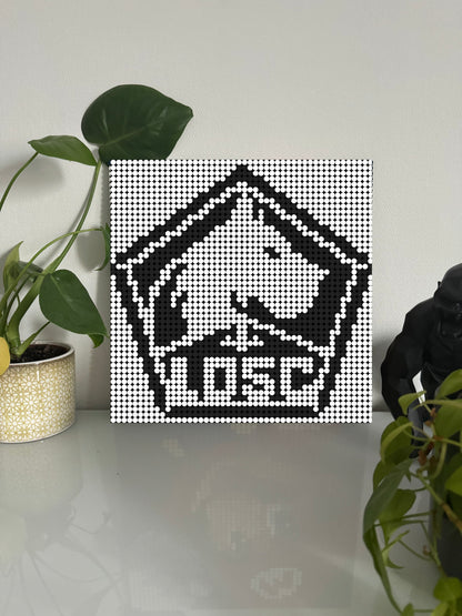 LOSC Lille Noir et blanc - Foot – 2 304 pièces  - 38,4 × 38,4 cm -  Art Mural - compatible LEGO®