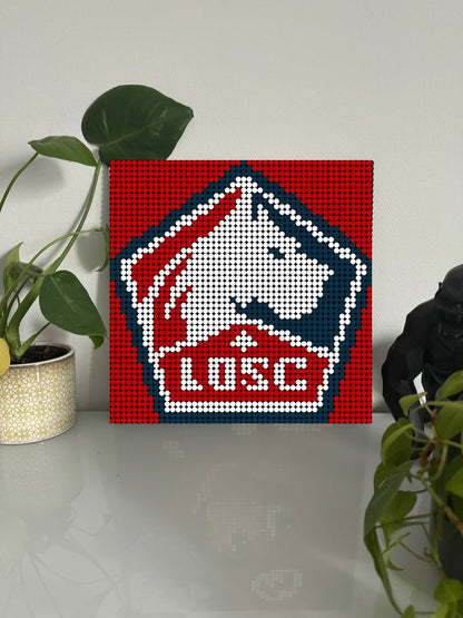 LOSC Lille Fond rouge - Foot – 2 304 pièces  - 38,4 × 38,4 cm -  Art Mural - compatible LEGO®