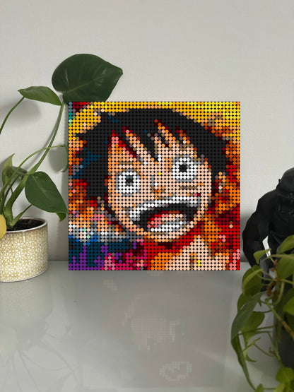 La folie de Luffy - One piece – 2 304 pièces  - 38,4 × 38,4 cm -  Art Mural - compatible LEGO®
