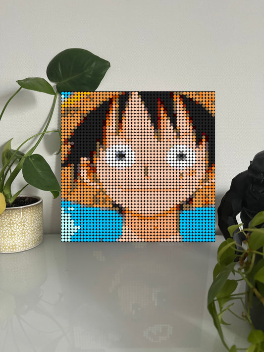 Luffy - One piece – 2 304 pièces  - 38,4 × 38,4 cm -  Art Mural - compatible LEGO®