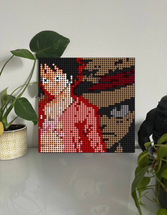 Luffy - One Piece - Pop Art – 2 304 pièces  - 38,4 × 38,4 cm -  Art Mural - compatible LEGO®