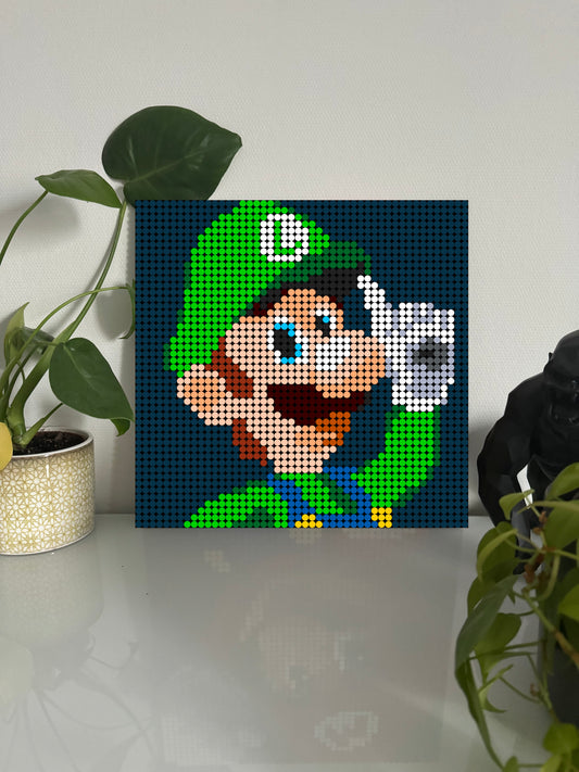 Luigi - Nintendo – 2 304 pièces  - 38,4 × 38,4 cm -  Art Mural - compatible LEGO®