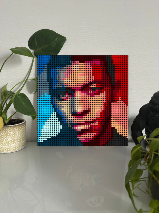 Kylian Mbappé - Foot – 2 304 pièces  - 38,4 × 38,4 cm -  Art Mural - compatible LEGO®