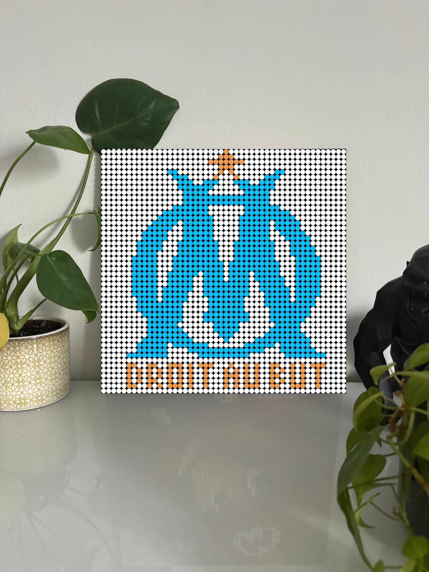 Olympique de Marseille (OM) fond blanc - Foot  – 2 304 pièces  - 38,4 × 38,4 cm -  Art Mural - compatible LEGO®