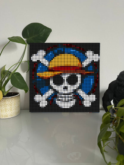 Emblème des Mugiwara - One Piece – 2 304 pièces  - 38,4 × 38,4 cm -  Art Mural - compatible LEGO®