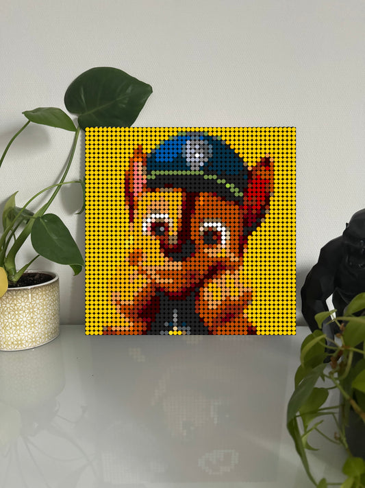 Chase - La Pat’ Patrouille (Paw Patrol) – 2 304 pièces  - 38,4 × 38,4 cm -  Art Mural - compatible LEGO®