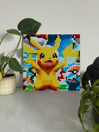 Pikachu - Pokémon – 2 304 pièces  - 38,4 × 38,4 cm -  Art Mural - compatible LEGO®