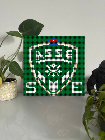 ASSE AS Saint-Étienne - Foot – 2 304 pièces  - 38,4 × 38,4 cm -  Art Mural - compatible LEGO®