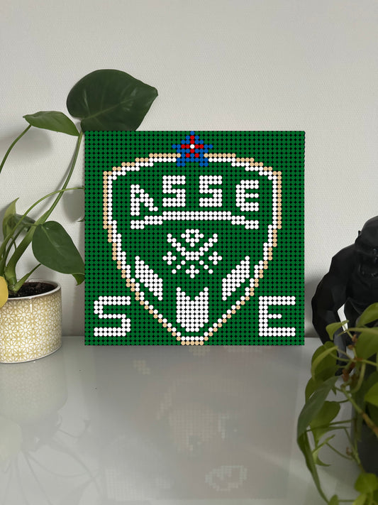 ASSE AS Saint-Étienne - Foot – 2 304 pièces  - 38,4 × 38,4 cm -  Art Mural - compatible LEGO®