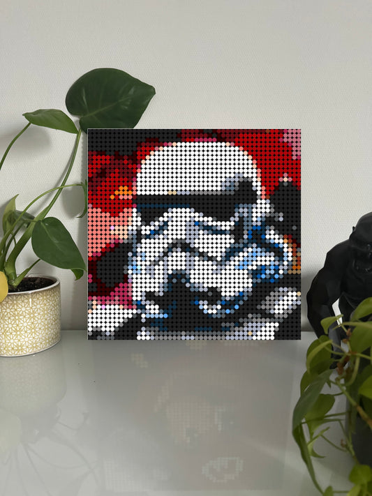 Stormtrooper SW – 2 304 pièces  - 38,4 × 38,4 cm -  Art Mural - compatible LEGO®