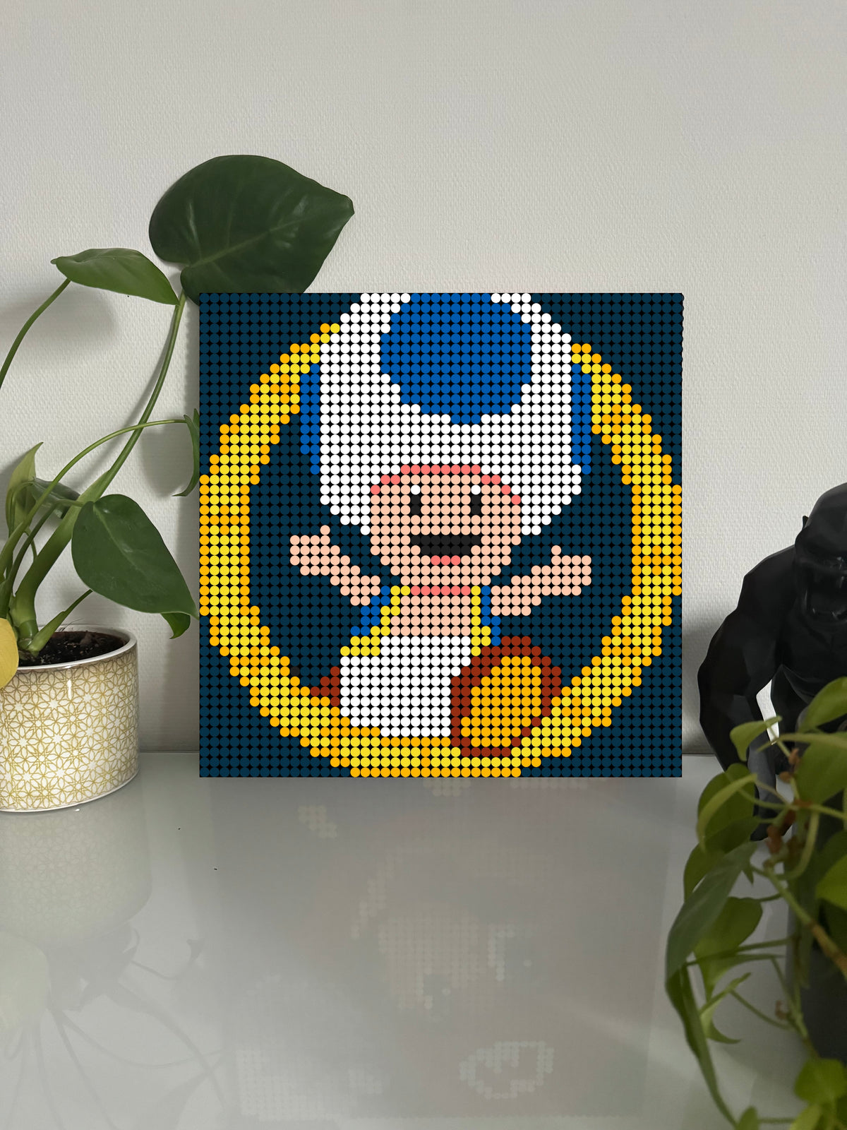 Toad bleu - Super Mario – 2 304 pièces  - 38,4 × 38,4 cm -  Art Mural - compatible LEGO®