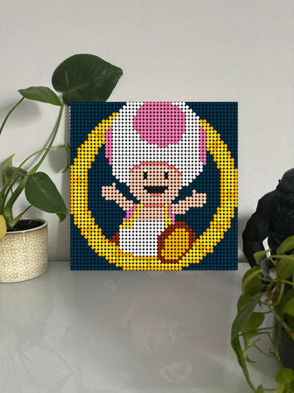 Toadette - Super Mario – 2 304 pièces  - 38,4 × 38,4 cm -  Art Mural - compatible LEGO®