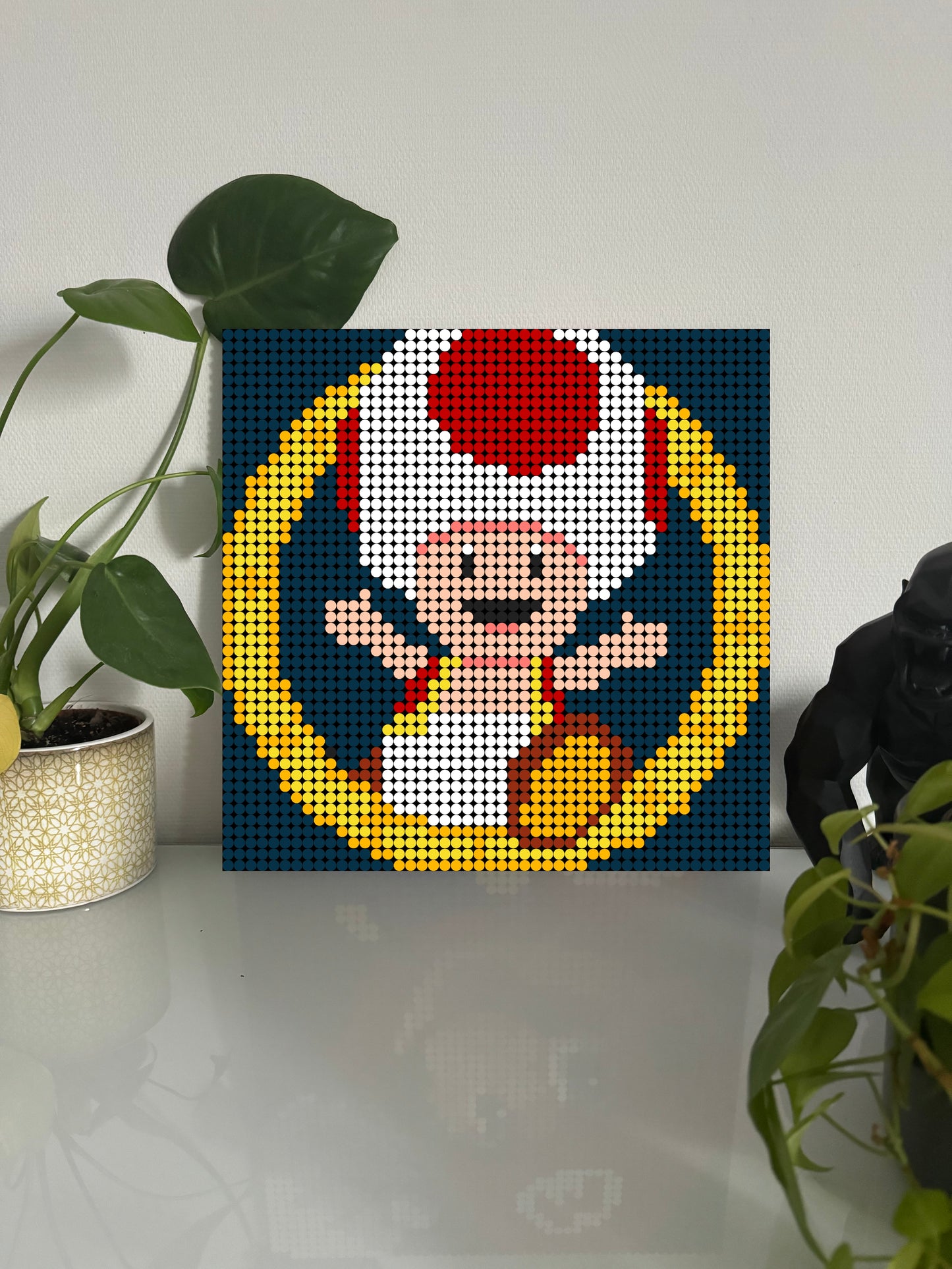 Toad Rouge - Super Mario – 2 304 pièces  - 38,4 × 38,4 cm -  Art Mural - compatible LEGO®