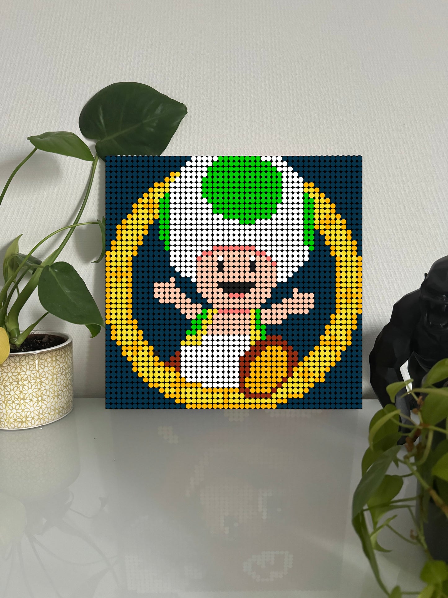 Toad Vert - Super Mario – 2 304 pièces  - 38,4 × 38,4 cm -  Art Mural - compatible LEGO®