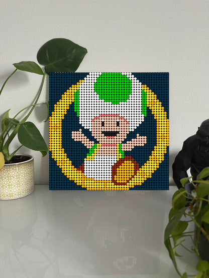 Toad Vert - Super Mario – 2 304 pièces  - 38,4 × 38,4 cm -  Art Mural - compatible LEGO®