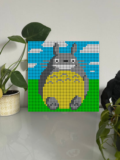 Totoro  Minimal - Film – 2 304 pièces  - 38,4 × 38,4 cm -  Art Mural - compatible LEGO®