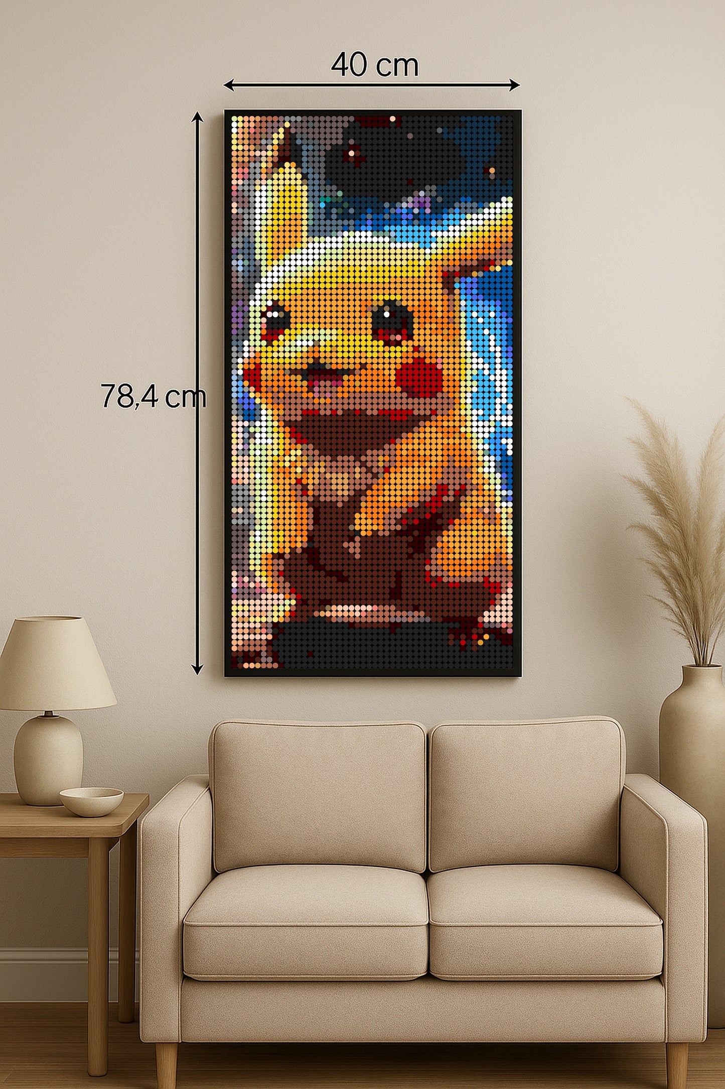 Pikachu - Pokémon – 4 608 pièces  - 40 × 78,4 cm -  Art Mural - compatible LEGO®