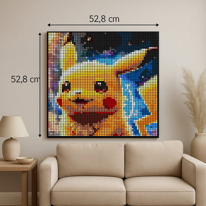Pikachu - Pokémon – 4 076 pièces  - 52,8 × 52,8 cm -  Art Mural - compatible LEGO®