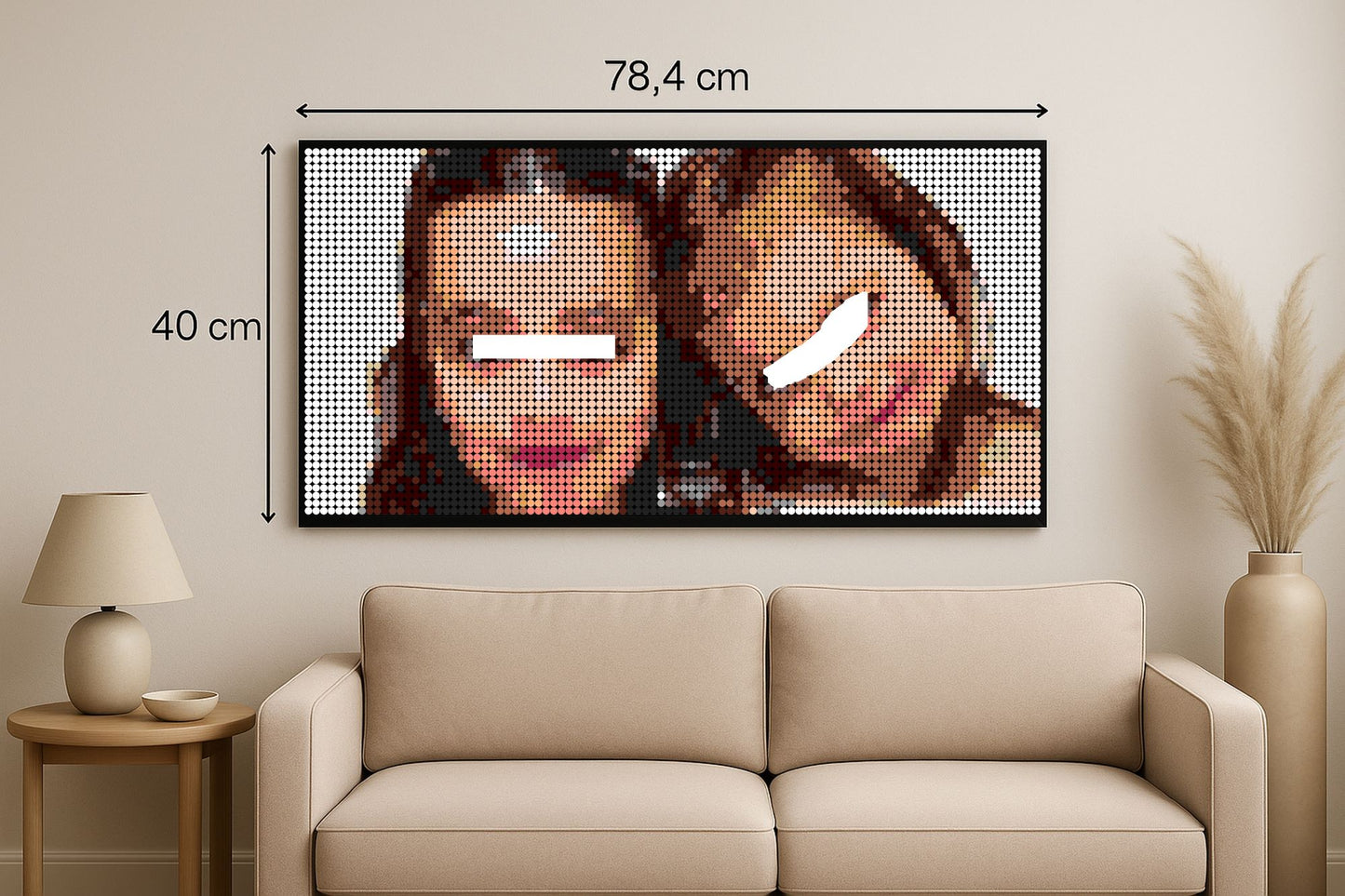 Cadre Personnalisé (Jean-Pierre) – 4 608 pièces  - 40 × 78,4 cm -  Art Mural - compatible LEGO®